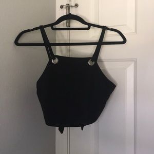 Black tie crop top
